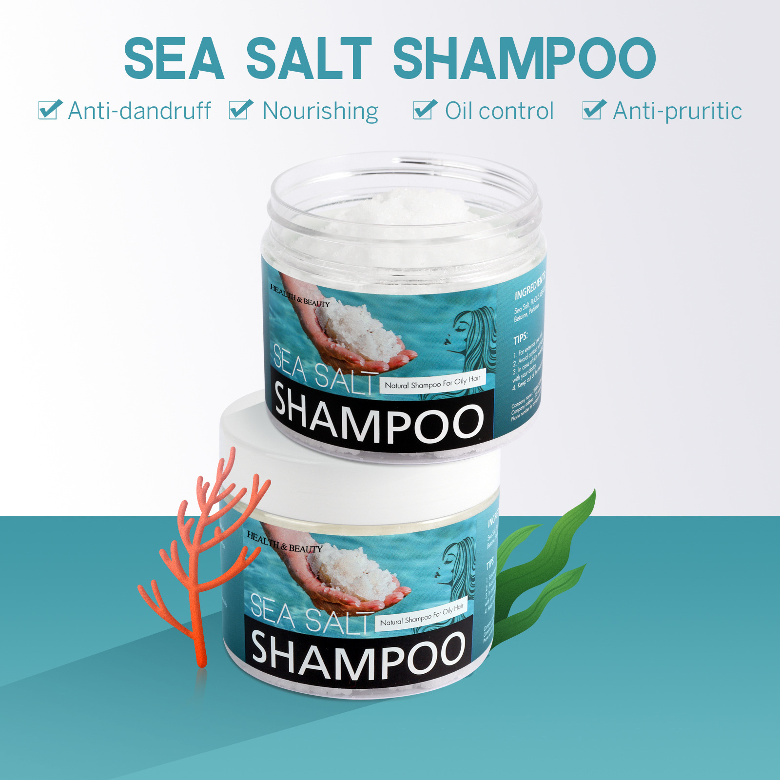 Effectively Anti-dandruff Refreshing Oil Control To Remove Dandruff Soothing Clean Hair Follicle Sea Salt Shampoo