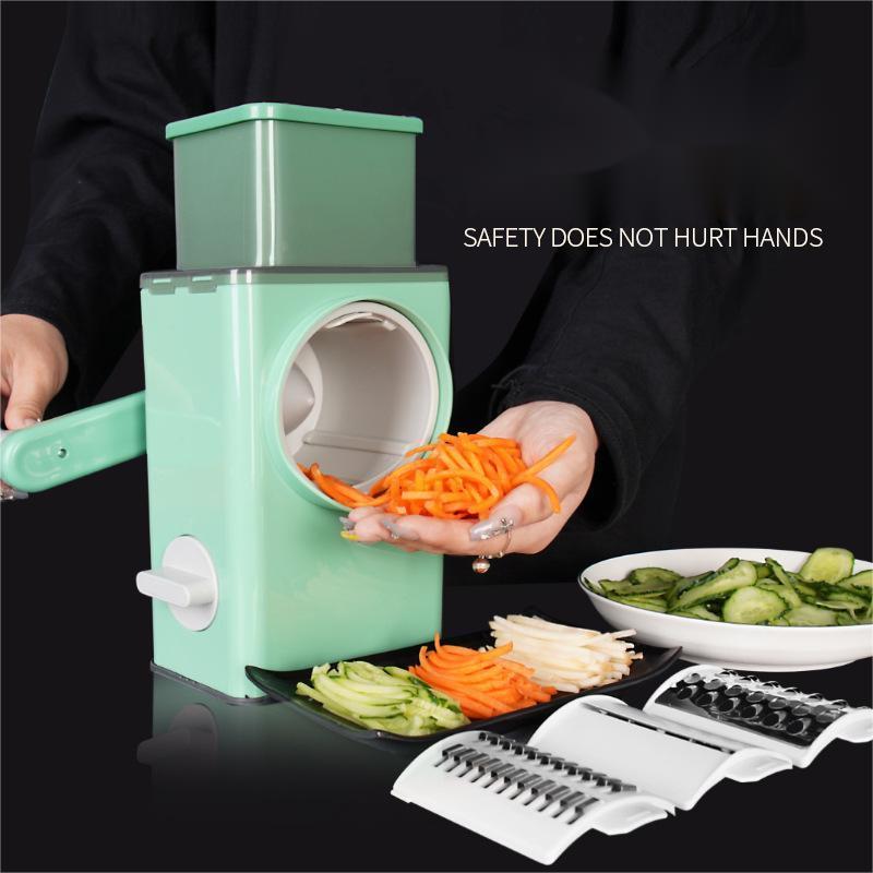 kitchen 4 in 1 mandoline vegetable cutter salad chopper ginger slicer machine food grinder manual Drum Rotary Cheese Grater