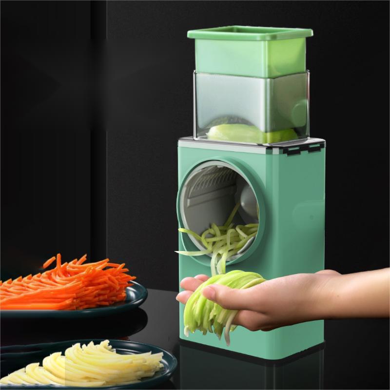 kitchen 4 in 1 mandoline vegetable cutter salad chopper ginger slicer machine food grinder manual Drum Rotary Cheese Grater