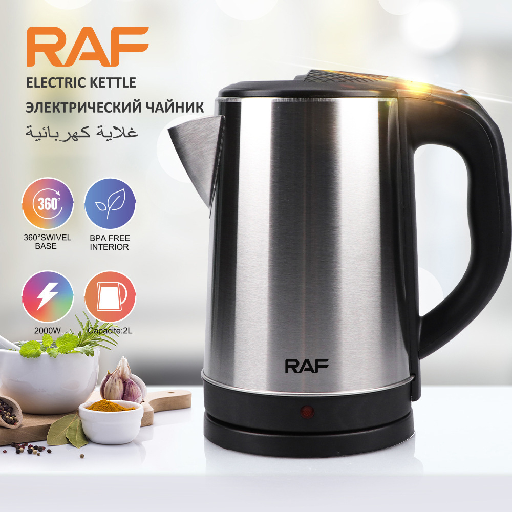 RAF Electric Kettle 2L  220V Stainless Steel body Design Electric Water Heat Kettle for Home Appliance