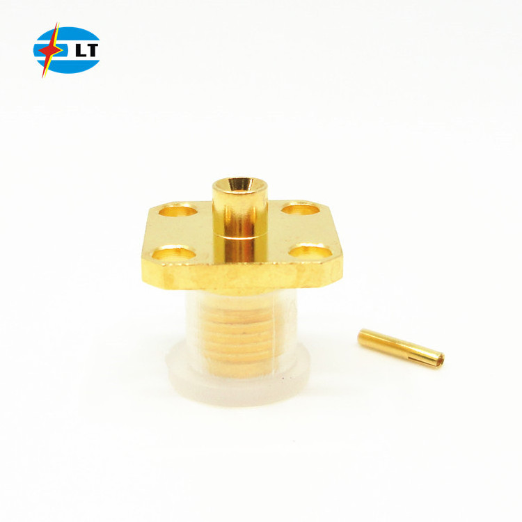 High Power Female 4-Hole Flange Panel Mount RF Coaxial Connector sma for .086/RG405 cable