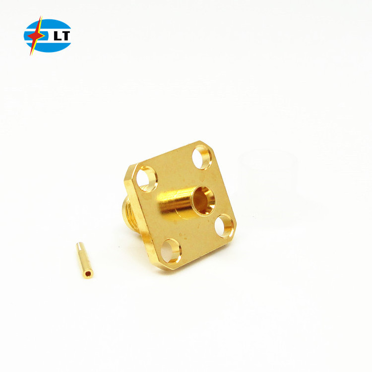 High Power Female 4-Hole Flange Panel Mount RF Coaxial Connector sma for .086/RG405 cable