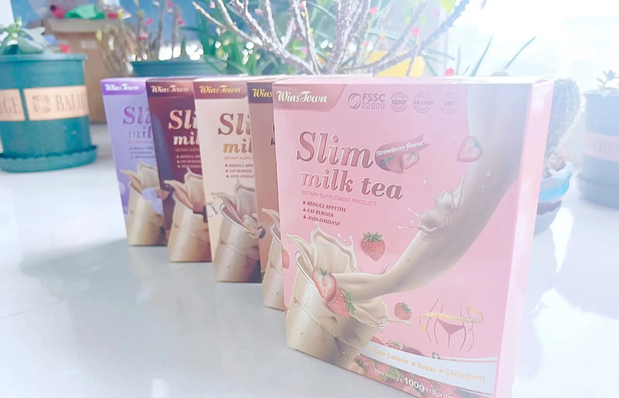 Taro Slim Milk Tea Temptation Dream Pure Natural Quick 14 Days Detox Flat Tummy Antioxidant Magic Heart Health