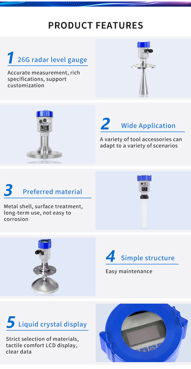 radar level indicator transmitter radar tank level meter for level measurement