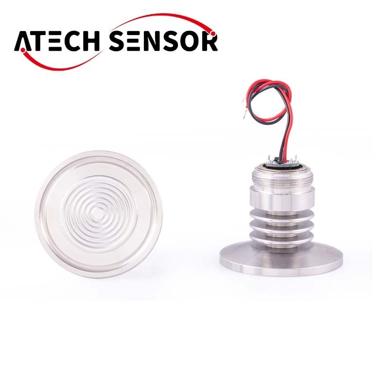 Atech Flush Diaphragm Type Pressure Sensor 4-20mA Absolute Pressure Transmitter With LED Digital Display