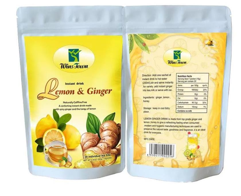 Chinese Healthy Drinks Instant Lemon fruits Ginger Honey drink immunity tea