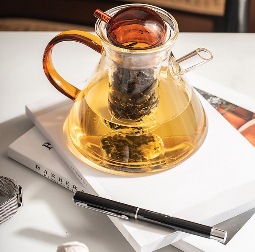 Nordic Style High Value Heat Resistant Glass Tea Pot for Tea Drinking