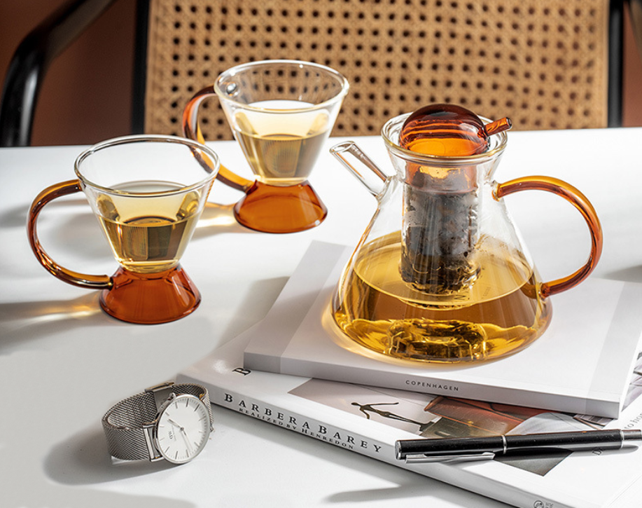 Nordic Style High Value Heat Resistant Glass Tea Pot for Tea Drinking