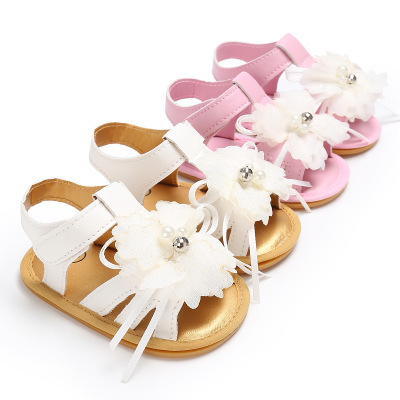 Hao Baby Hot Sale New 0-1 Years Old Girls Shoes Children Princess Shoes Kid Flower Rubber Sandals Shoes