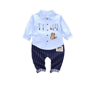 Hao Baby Boys Spring Suits Shirt Denim Kids Boy Shirts Children Clothing Sets Long Sleeve Shirts