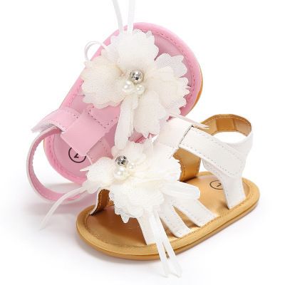 Hao Baby Hot Sale New 0-1 Years Old Girls Shoes Children Princess Shoes Kid Flower Rubber Sandals Shoes