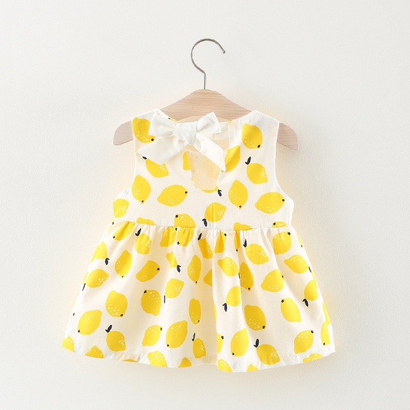 Hao Baby 2022 New Style Summer No-Sleeve Princess Toddler Dress With Bowknot Infant Dress