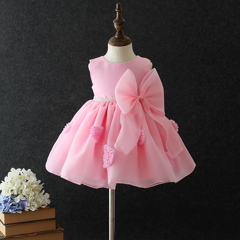 Hao Baby Girl Mini Skirt Small Princess Dress Children Girls Costume Wedding Dress Kid Girl Small Flower Dress