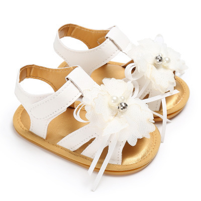 Hao Baby Hot Sale New 0-1 Years Old Girls Shoes Children Princess Shoes Kid Flower Rubber Sandals Shoes