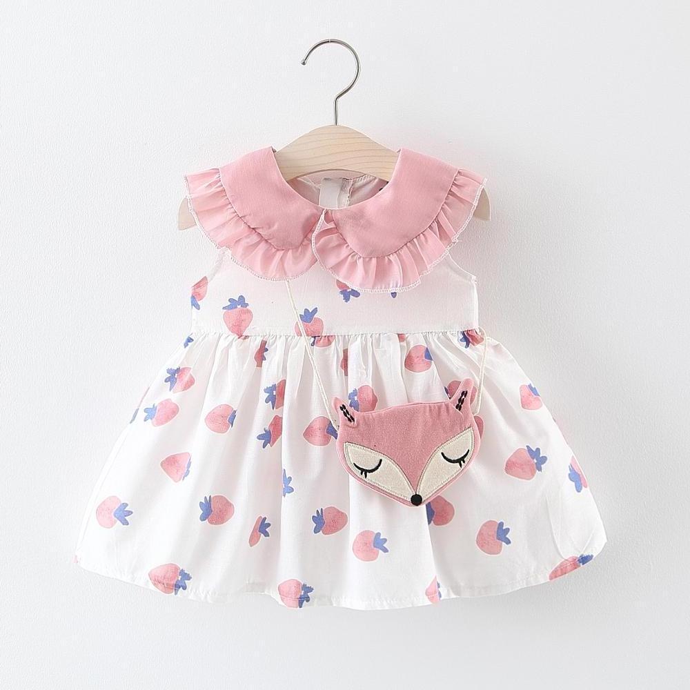 Hao Baby Girls Summer Dress 2019 New 0-4 Years Old Baby Princess Dress Cotton  Cotton Dress Sleeveless Skirt