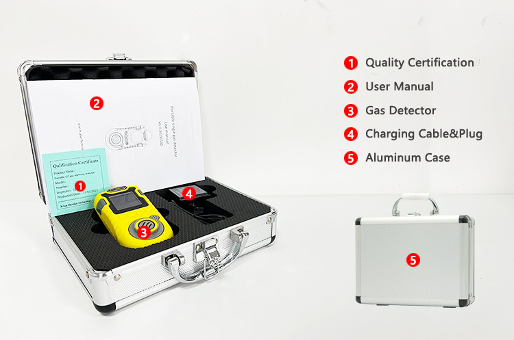 LCD colorful display portable ozone O3 gas detector with data logger