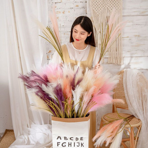 Artificial Faux Bulrush Multi Colored Pampas Artificial Reed Grass for Decoration