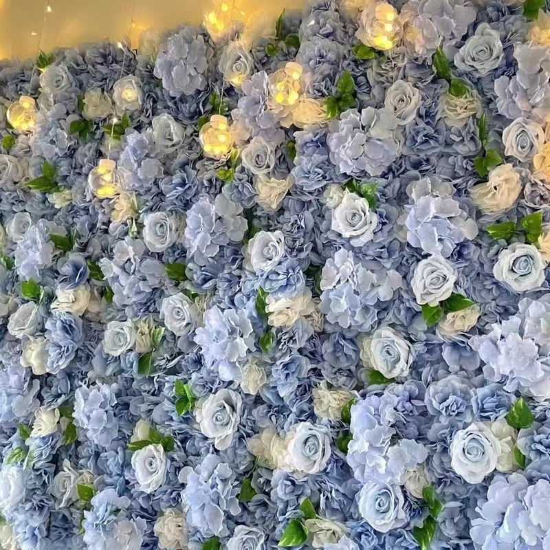 High Quality Customized 3D Artificial Silk Flower Wall Backdrop Panels For Wedding Decoration Artificial Flower Wall