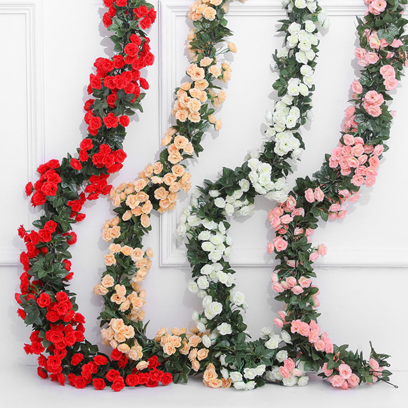 Factory Supply Wedding Flower Wall Rose Vine flowers for  Wedding Background Decoration Flowers vine