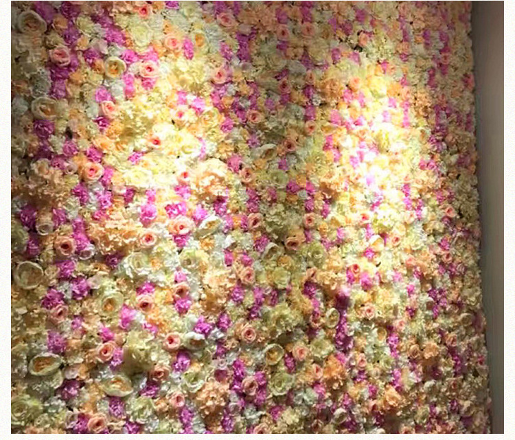 High Quality Customized 3D Artificial Silk Flower Wall Backdrop Panels For Wedding Decoration Artificial Flower Wall