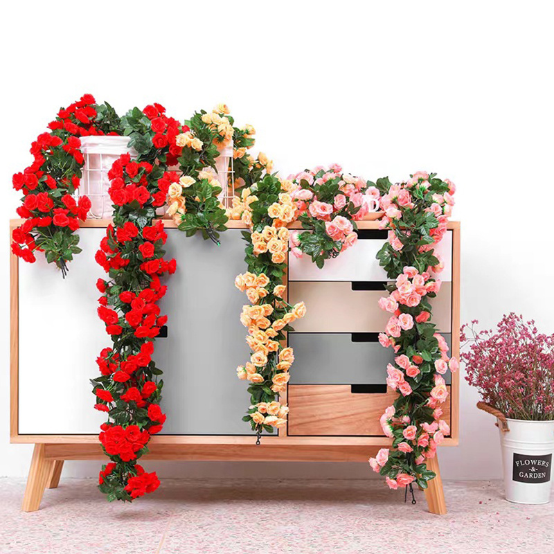 Factory Supply Wedding Flower Wall Rose Vine flowers for  Wedding Background Decoration Flowers vine