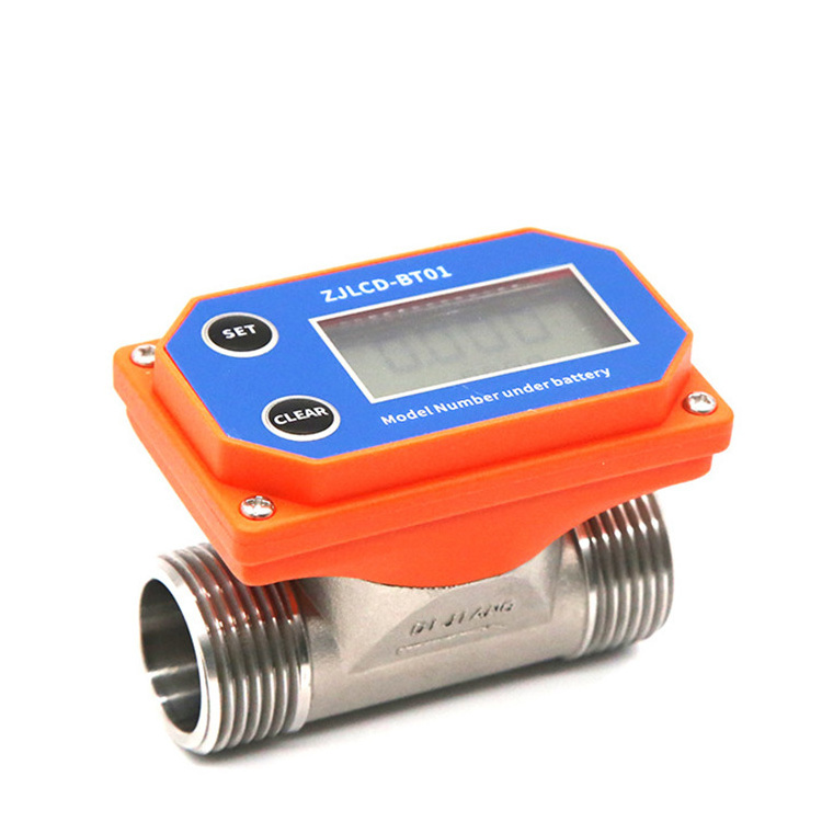 ZJSUS-DN25 industrial high precision sewage pipe stainless steel inner teeth intelligent digital display flow meter