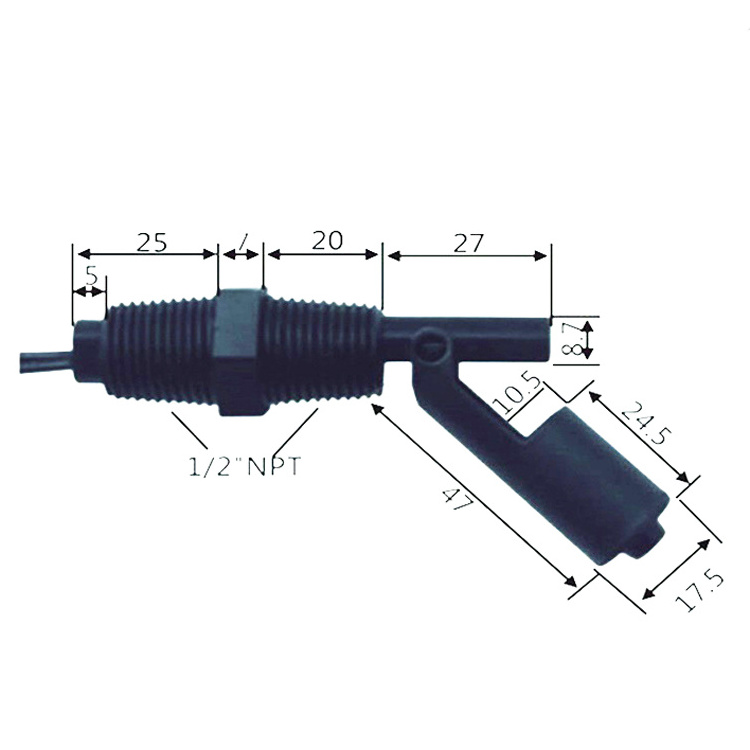 EP2000F 0~110VAC 0~220VAC/DC M12 Electric pp plastic ball magnetic vertical water level float switch Controller