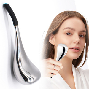 Skincare Ice Facial Roller Ball Handheld Stainless Steel Spoon Shape Massager Cooling Facial Spoon Ice Globe