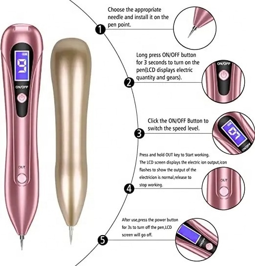 Hand Held Beauty Instrument Spot Pen Removal Skin Tag Laser Dot Freckle Mole Warts Dark Sweep Plasma Pen