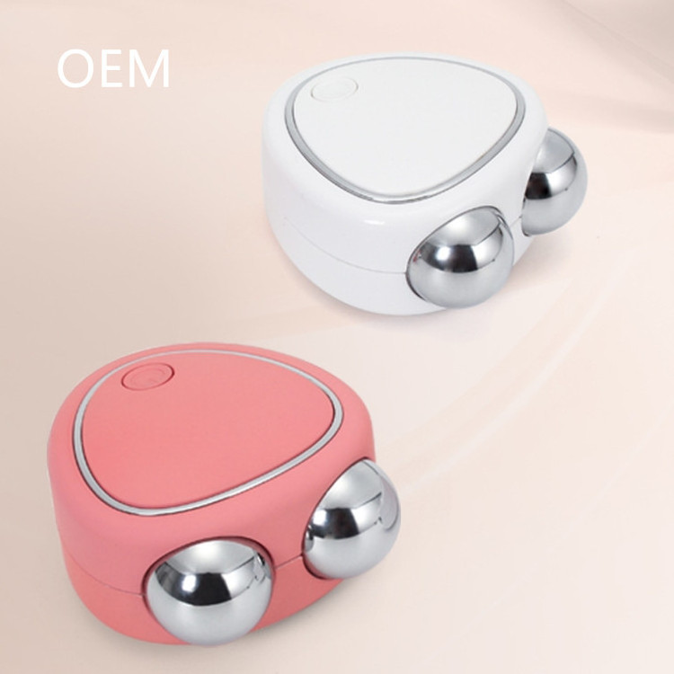 New Design Mini Facial Vibrating Portable Led EMS Gua Sha Microcurrent Roller V Face Lift Machines Electric Gua Sha Microcurrent