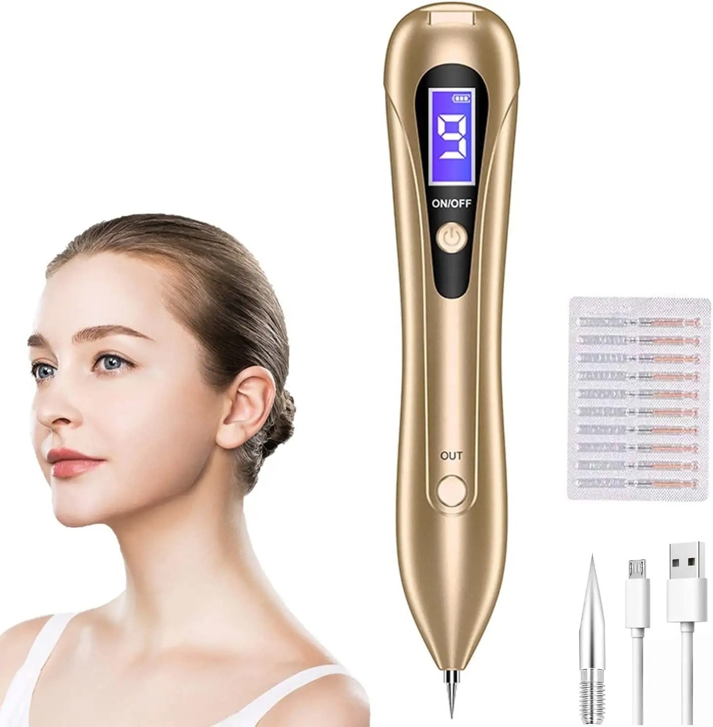 Hand Held Beauty Instrument Spot Pen Removal Skin Tag Laser Dot Freckle Mole Warts Dark Sweep Plasma Pen