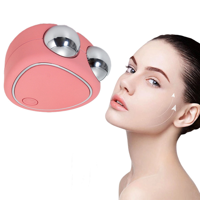 New Design Mini Facial Vibrating Portable Led EMS Gua Sha Microcurrent Roller V Face Lift Machines Electric Gua Sha Microcurrent