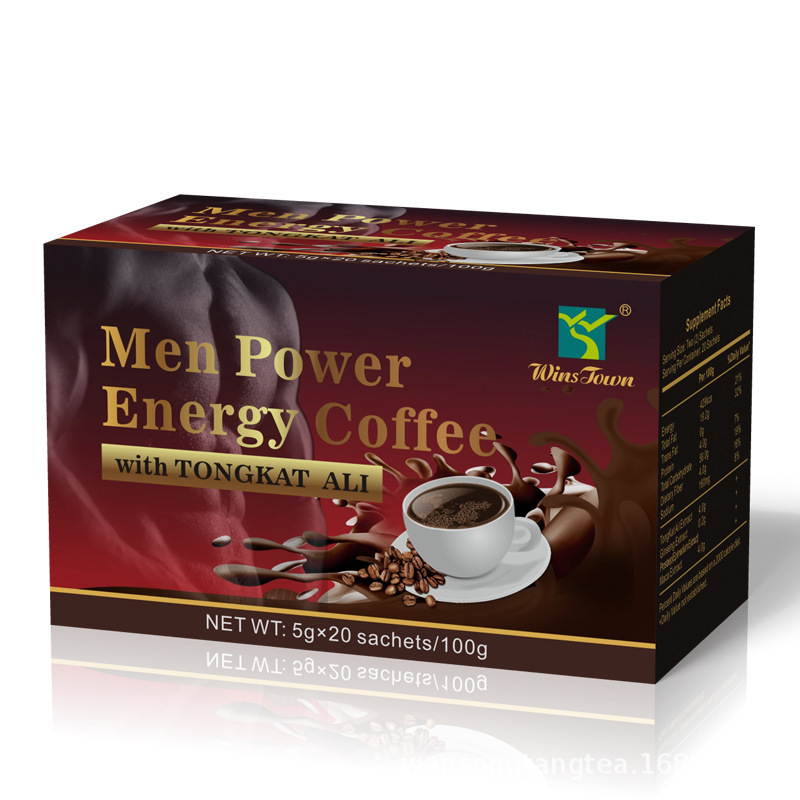 Hot Selling men power coffee organic maca black energy Natural herbs Instant x power coffee for men man power energy coffee