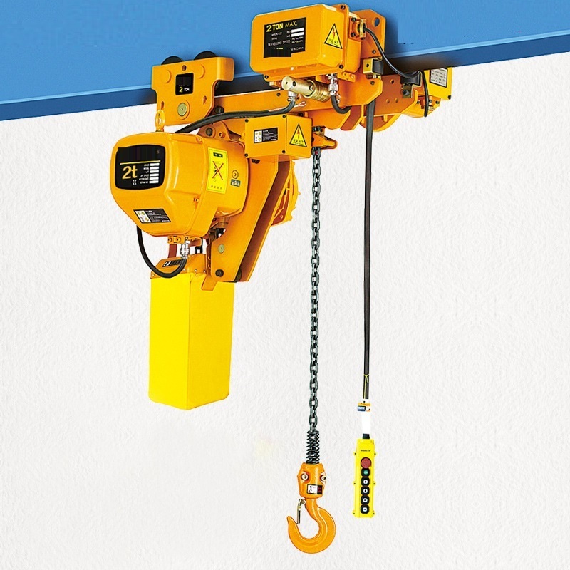 1T  2T 5T chain hoist electric winch with trolley Monorail Travelling Remote Wireless Control chain electric hoist