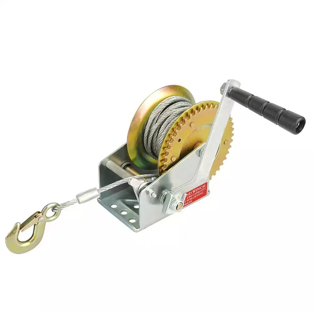 1200lbs 15m lifting wire rope hand manual hoist steel cable brake winch hydraulic lifting hoist winch