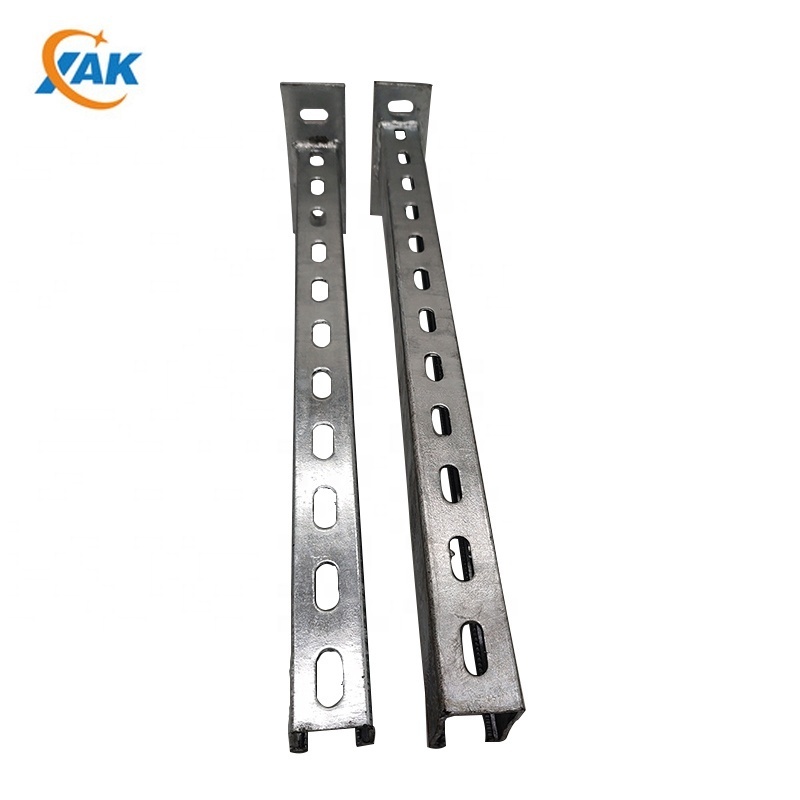 XAK Adjustable Custom-made HDG Single Slotted Channel Metal Cantilever Arm Wall Bracket Channel for Strut Channel 2 Holes