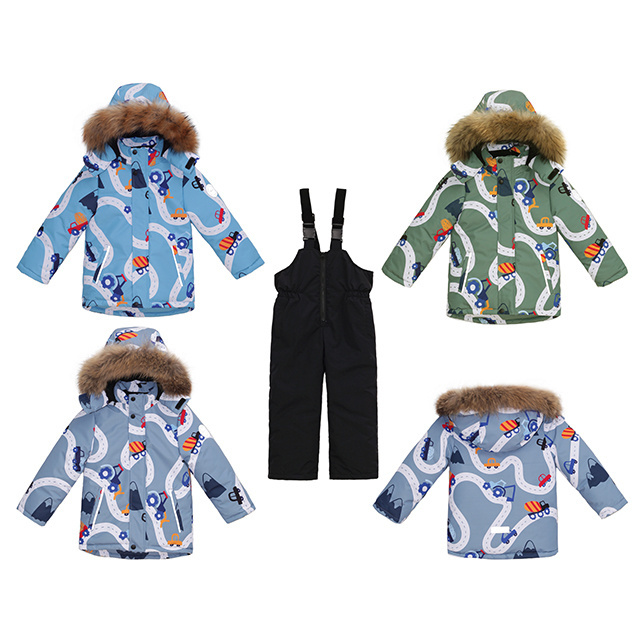 Kids Ski Suit Outdoor Sport Custom Winter WearWaterproof Full Body Warm Children Sportswear Customized Logo 100% Polyester