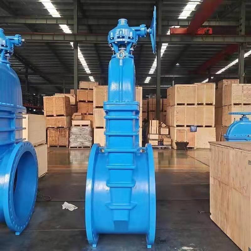 Ductile iron resilient seated cast iron flanged gate valve with hand wheel operation