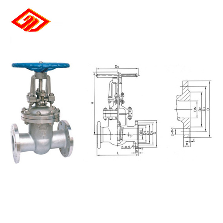 Factory direct supply Stainless steel flanged end connection gate valve