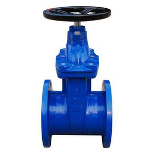 Ductile iron resilient seated cast iron flanged gate valve with hand wheel operation