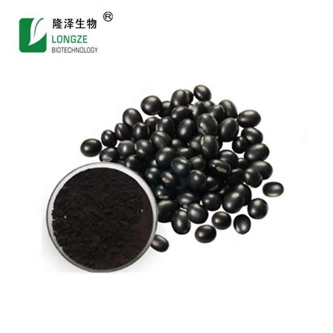 Kosher certified Black bean seed coat extract powder anthocyanidins 25%black soybean hull ecxtract