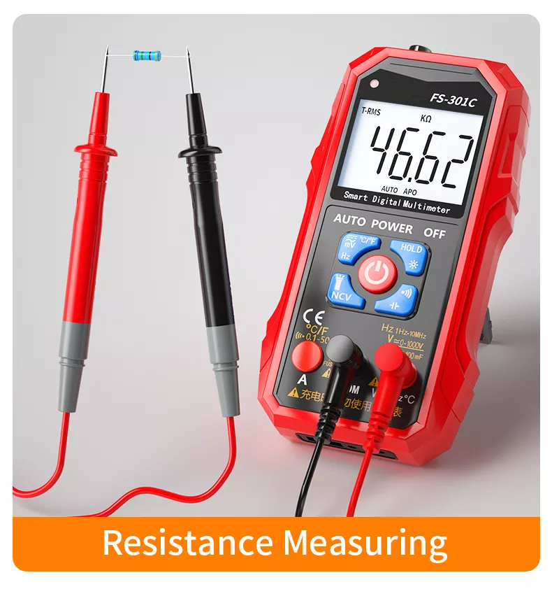 FS-301C Full Function Rechargeable Digital Multimeter 1000V 10A Over Range Protection Multimeter