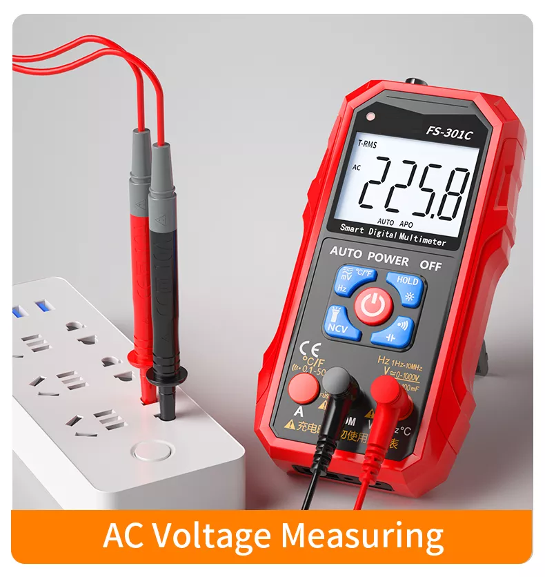 FS-301C Full Function Rechargeable Digital Multimeter 1000V 10A Over Range Protection Multimeter