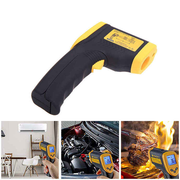 Non-contact digital laser infrared thermometer DT-8380 with LCD for industry and household