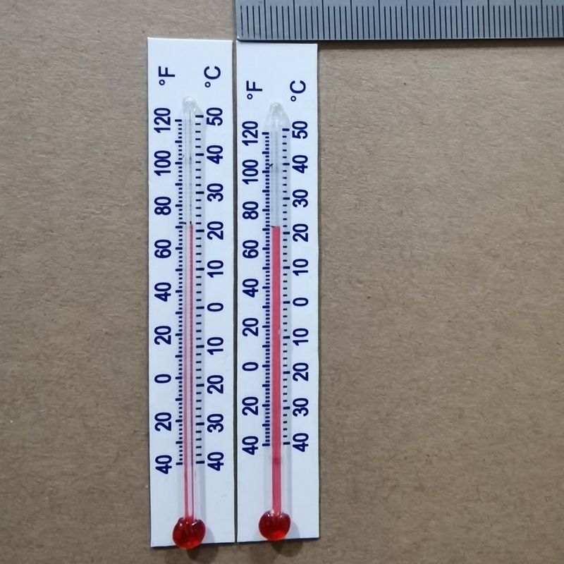 Glass Tube Red Spirit Filled Paper Card Ref.Freezer Thermometer