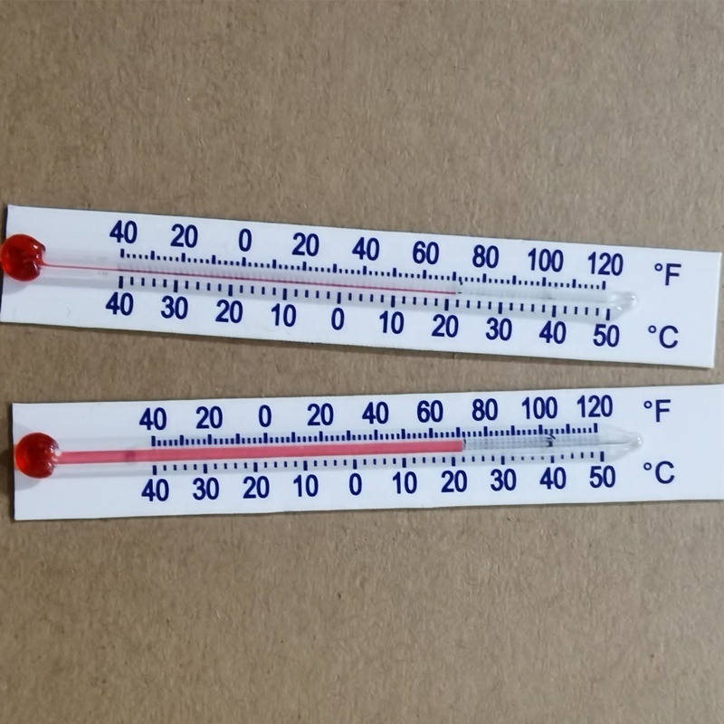 Glass Tube Red Spirit Filled Paper Card Ref.Freezer Thermometer