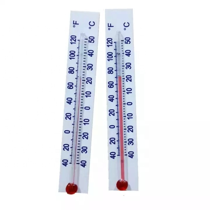 Glass Tube Red Spirit Filled Paper Card Ref.Freezer Thermometer