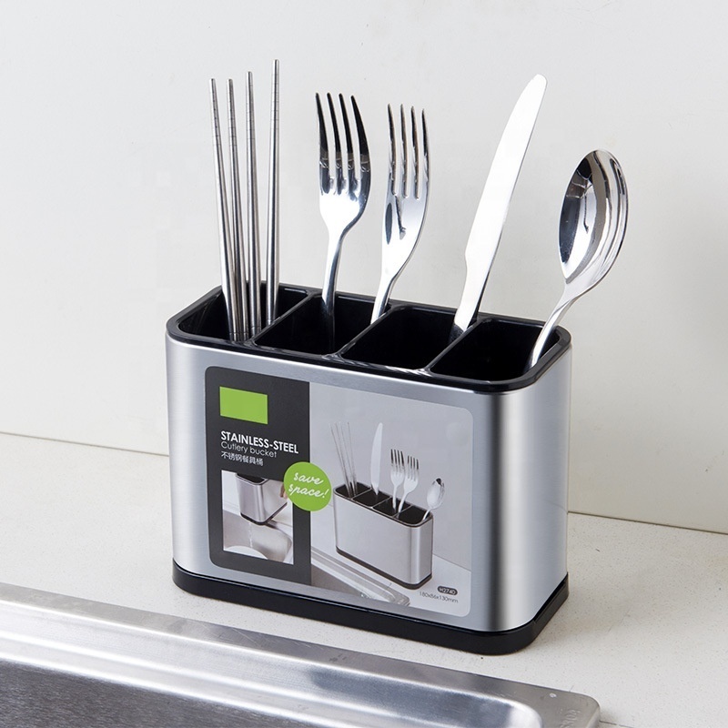 Multi-purpose Kitchen Stainless Steel Spoon Fork Knife Holder Stainless Steel Cutlery Organizer Utensil Holder