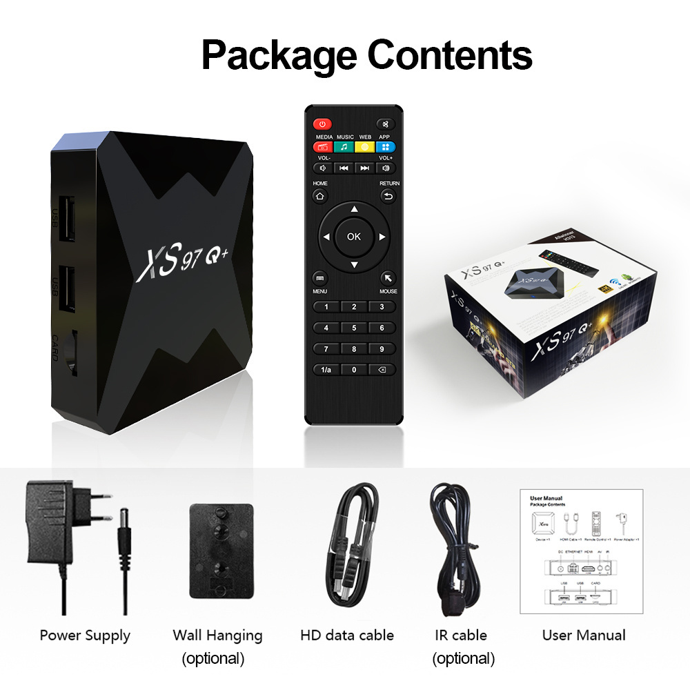 ip tv xs97q+ stb android tv iptv 4k   china factories mini projector 4k dual wifi set top box