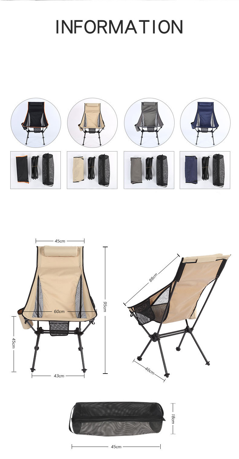 Outdoor portable swing chair ultra light aluminum folding beach chair camping recliner folding chair